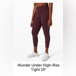 Sz 6 lululemon high Rise wunder unders 25”